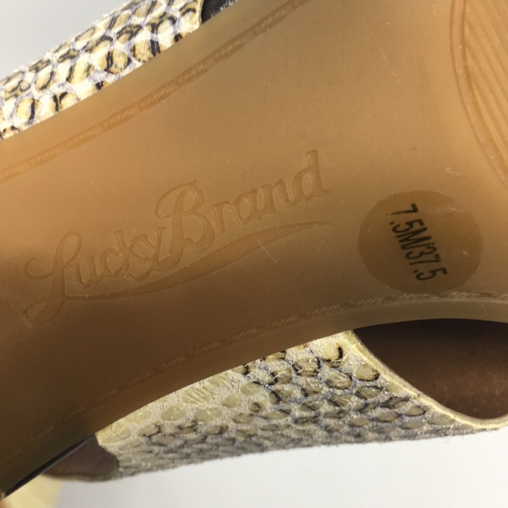 NWOT! LuckyBrand Leather Snakeskin Heels - Picture 7 of 8